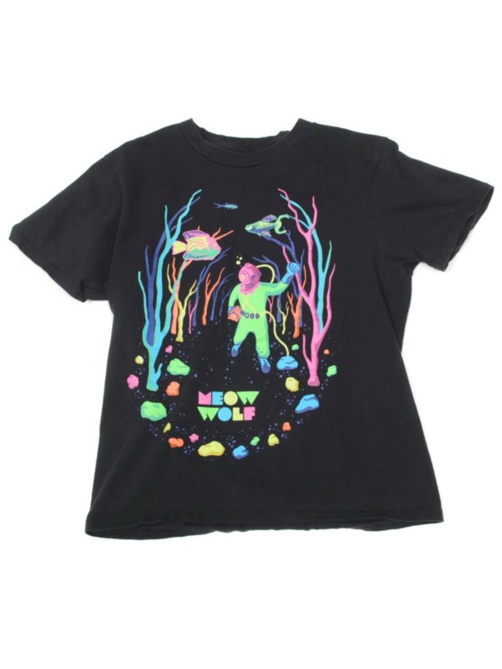 MEOW WOLF Collective Under Water Ocean Aquatic Youth T-Shirt Tee size Medium 016